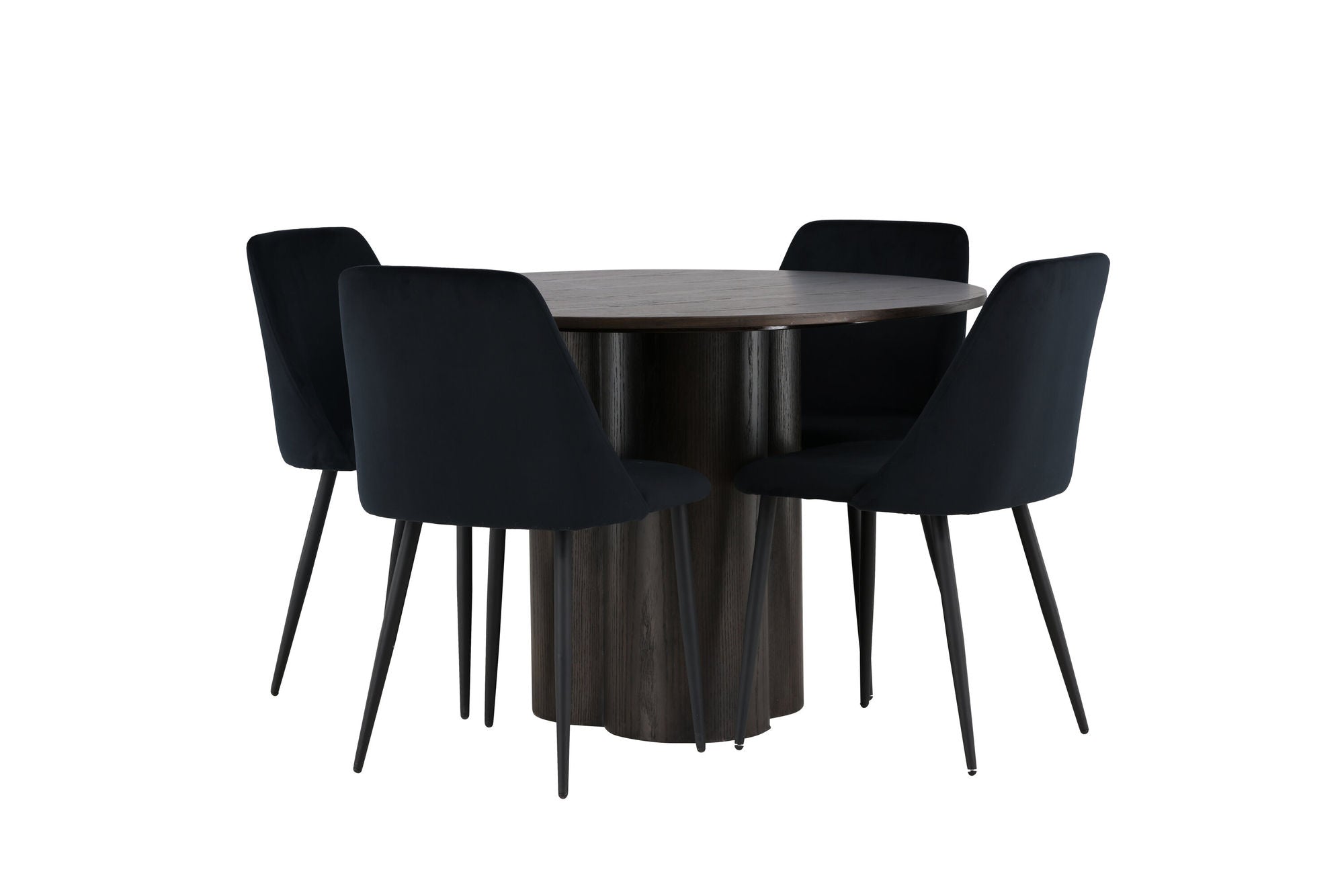 Venture Home Olivia spisebord - Mocca / Mocca Veneer +Night Spisebordsstol - Black / Black Velvet _4