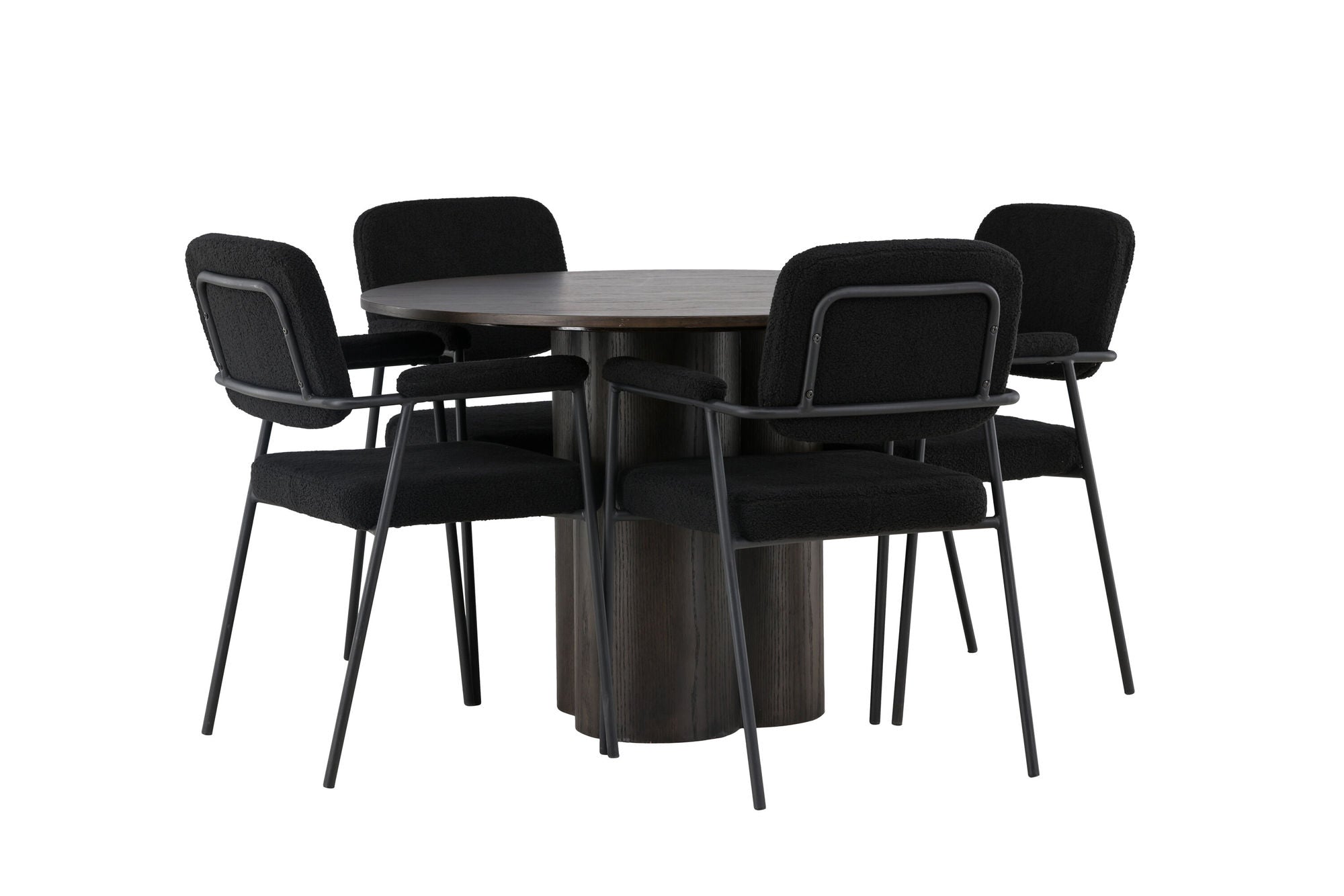 Venture Home Olivia spisebord - Mocca / Mocca Veneer +Yesterday Spisebordsstol - Black / Black Boucle _4