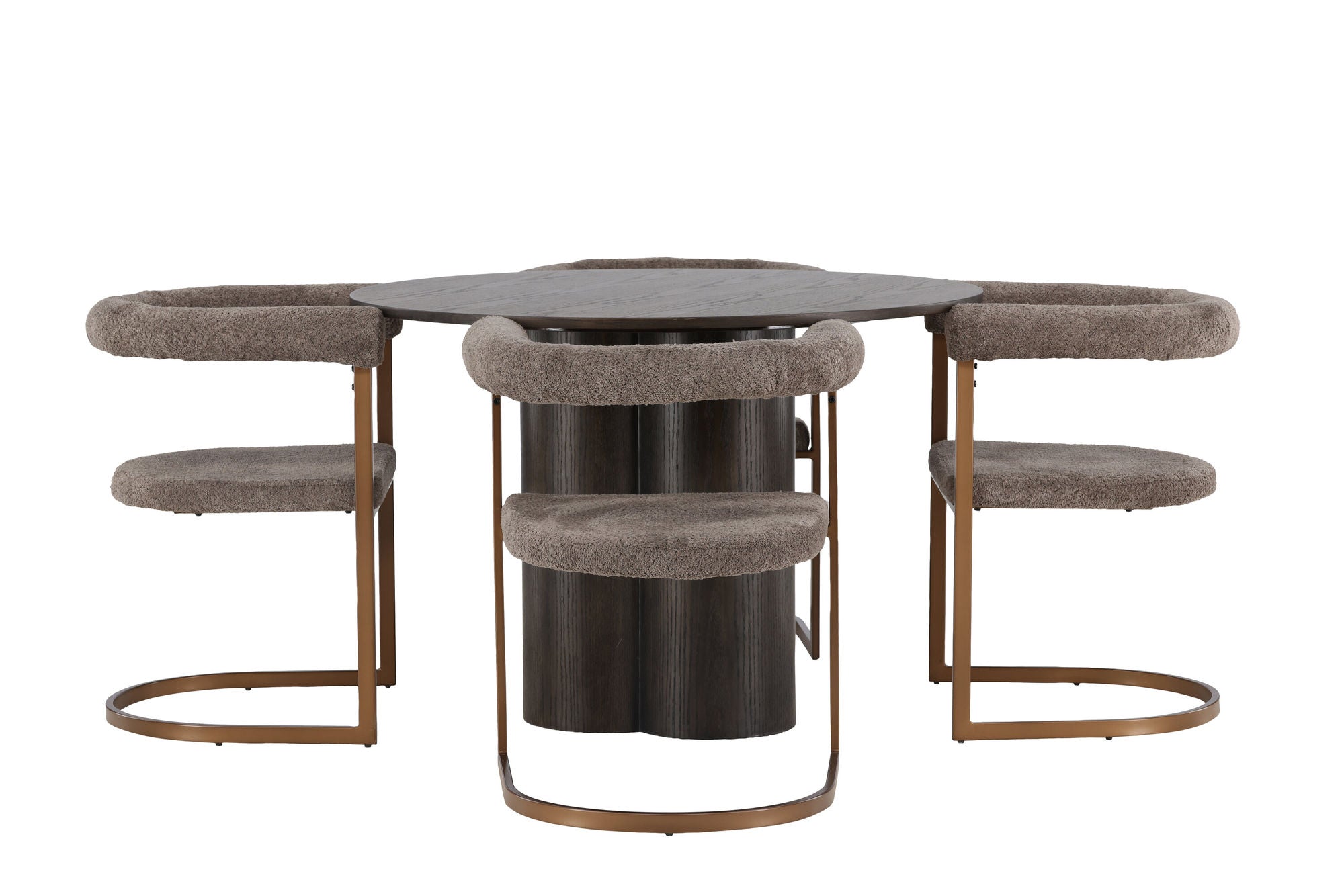 Venture Home Olivia spisebord - Mocca / Mocca Veneer +Morning Spisebordsstol - Black / Black Boucle _4