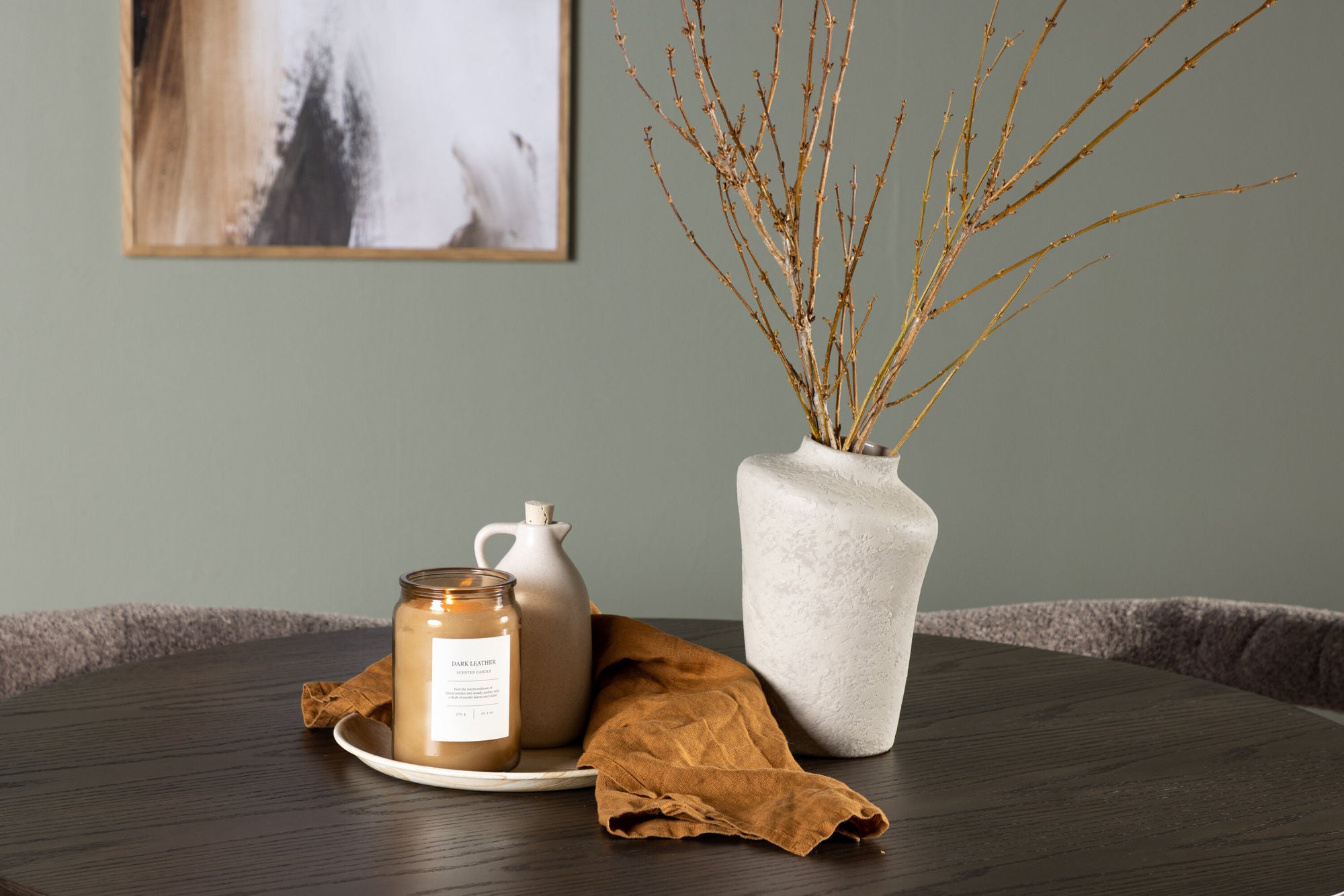 Venture Home Olivia spisebord - Mocca / Mocca Veneer +Morning Spisebordsstol - Black / Black Boucle _4
