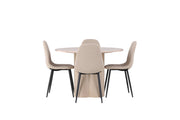Venture Home Olivia spisebord - White Wash Veneer +Polar Spisebordsstol - Black / Beige Boucle _4