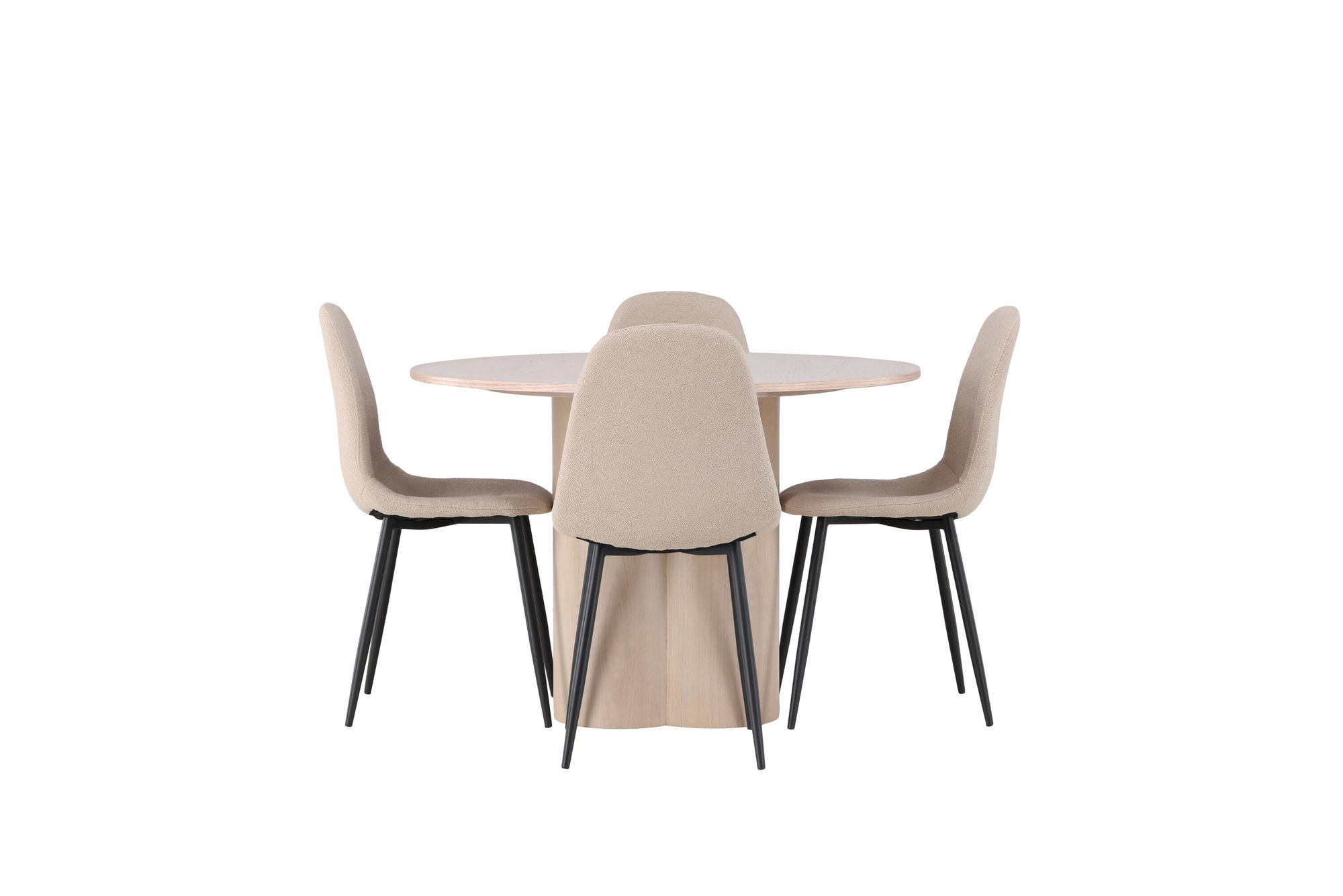 Venture Home Olivia spisebord - White Wash Veneer +Polar Spisebordsstol - Black / Beige Boucle _4