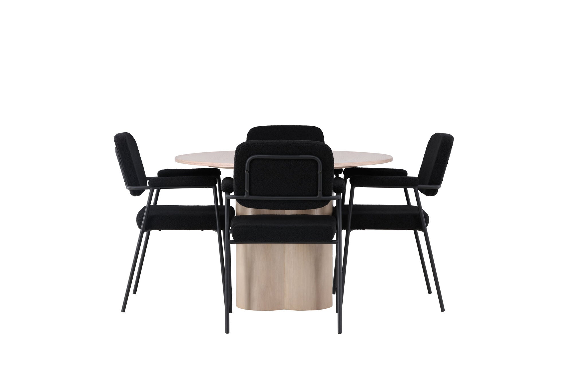 Venture Home Olivia spisebord - White Wash Veneer +Yesterday Spisebordsstol - Black / Black Boucle _4