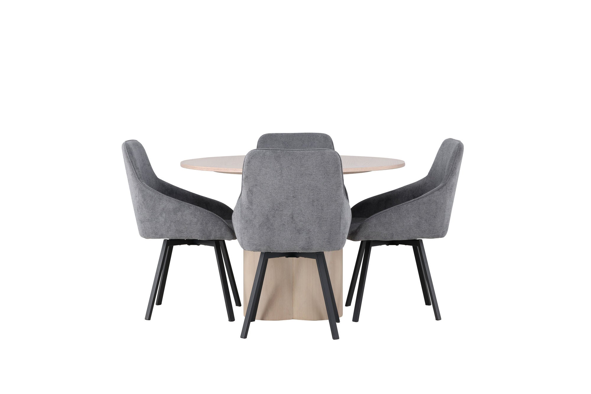 Venture Home Olivia spisebord - White Wash Veneer +Rosie Spisebordsstol - Black / Dark grey Fabric _4