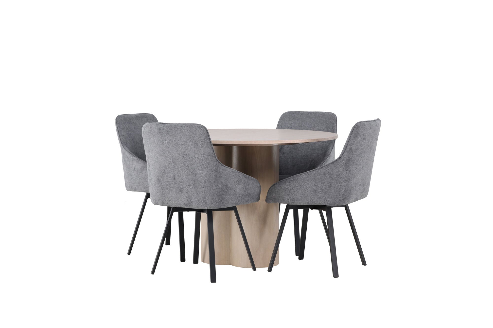 Venture Home Olivia spisebord - White Wash Veneer +Rosie Spisebordsstol - Black / Dark grey Fabric _4