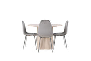 Venture Home Olivia spisebord - White Wash Veneer +Eva Spisebordsstol - Light grey / Light grey Velvet _4