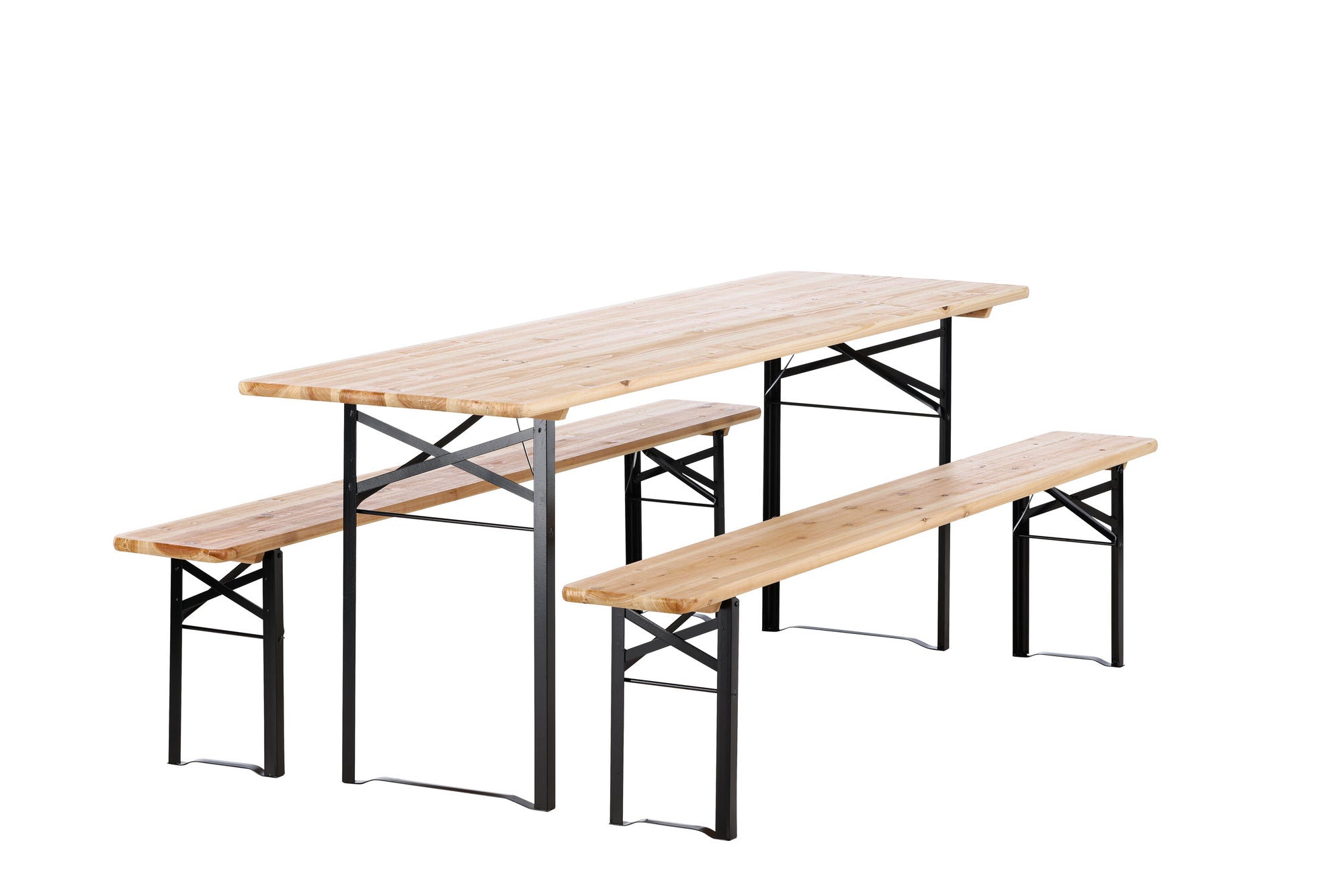 Venture Home Guniess - Foldable bord + benches - Black , Wood