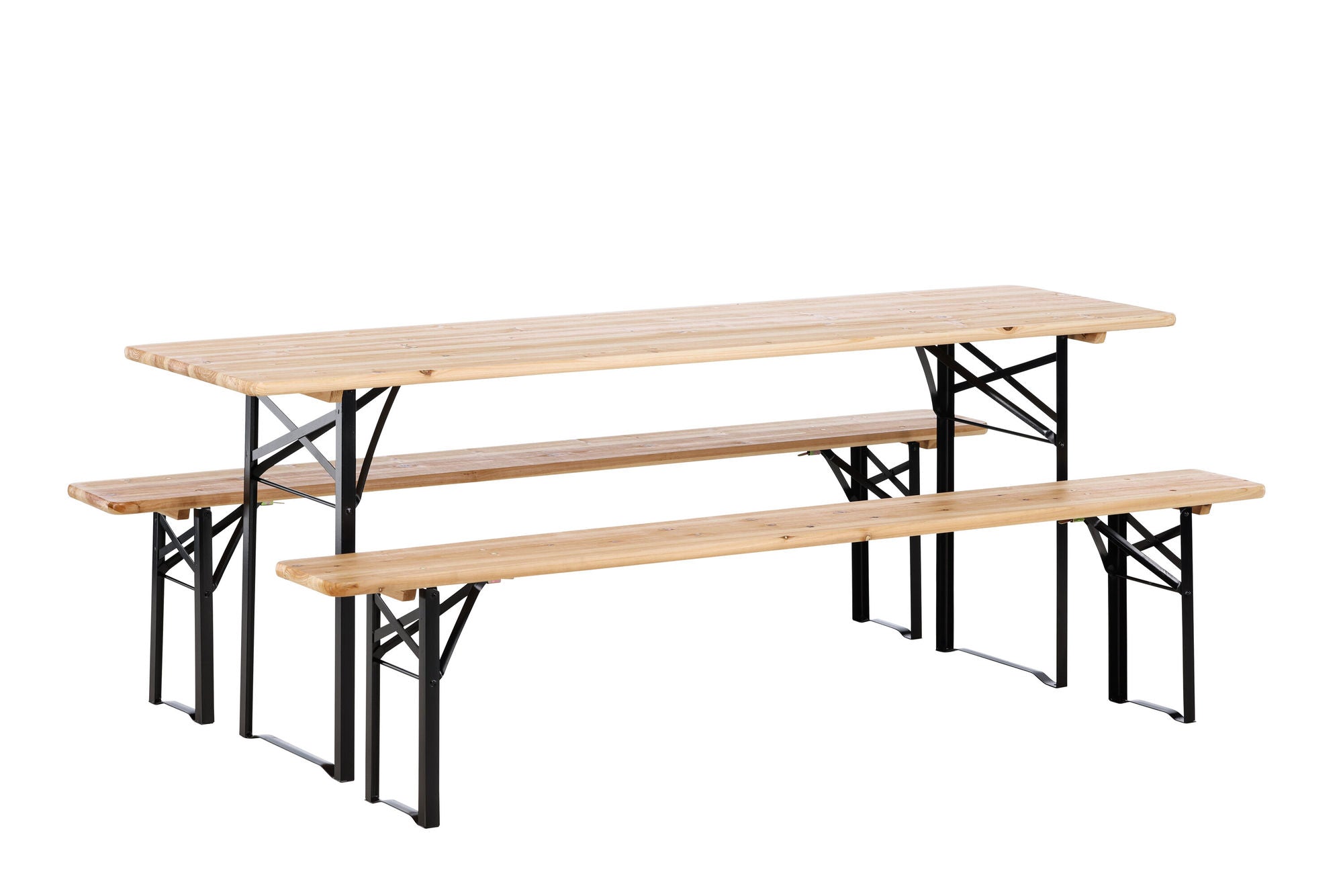 Venture Home Guniess - Foldable bord + benches - Black , Wood