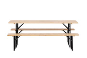 Venture Home Guniess - Foldable bord + benches - Black , Wood
