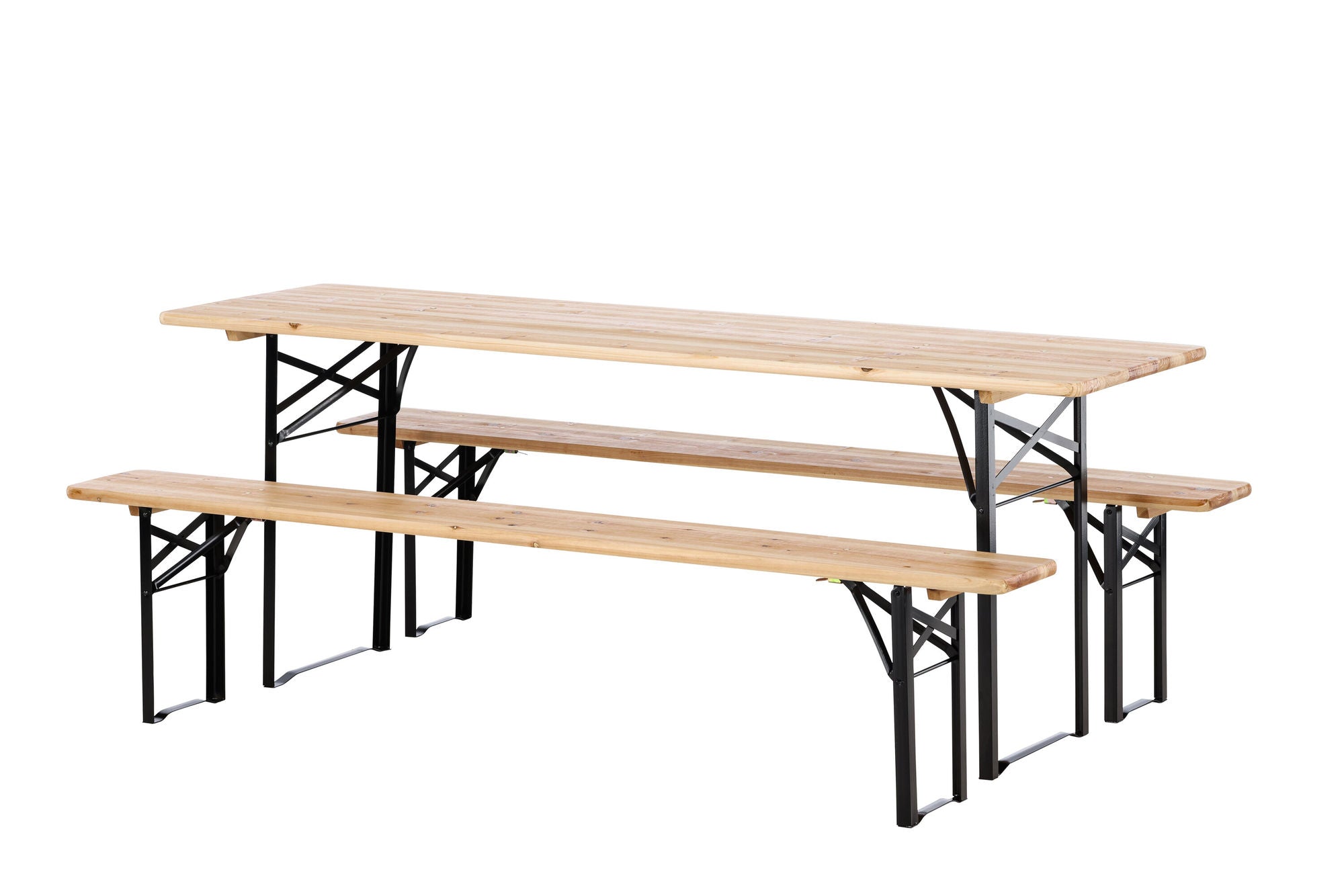 Venture Home Guniess - Foldable bord + benches - Black , Wood