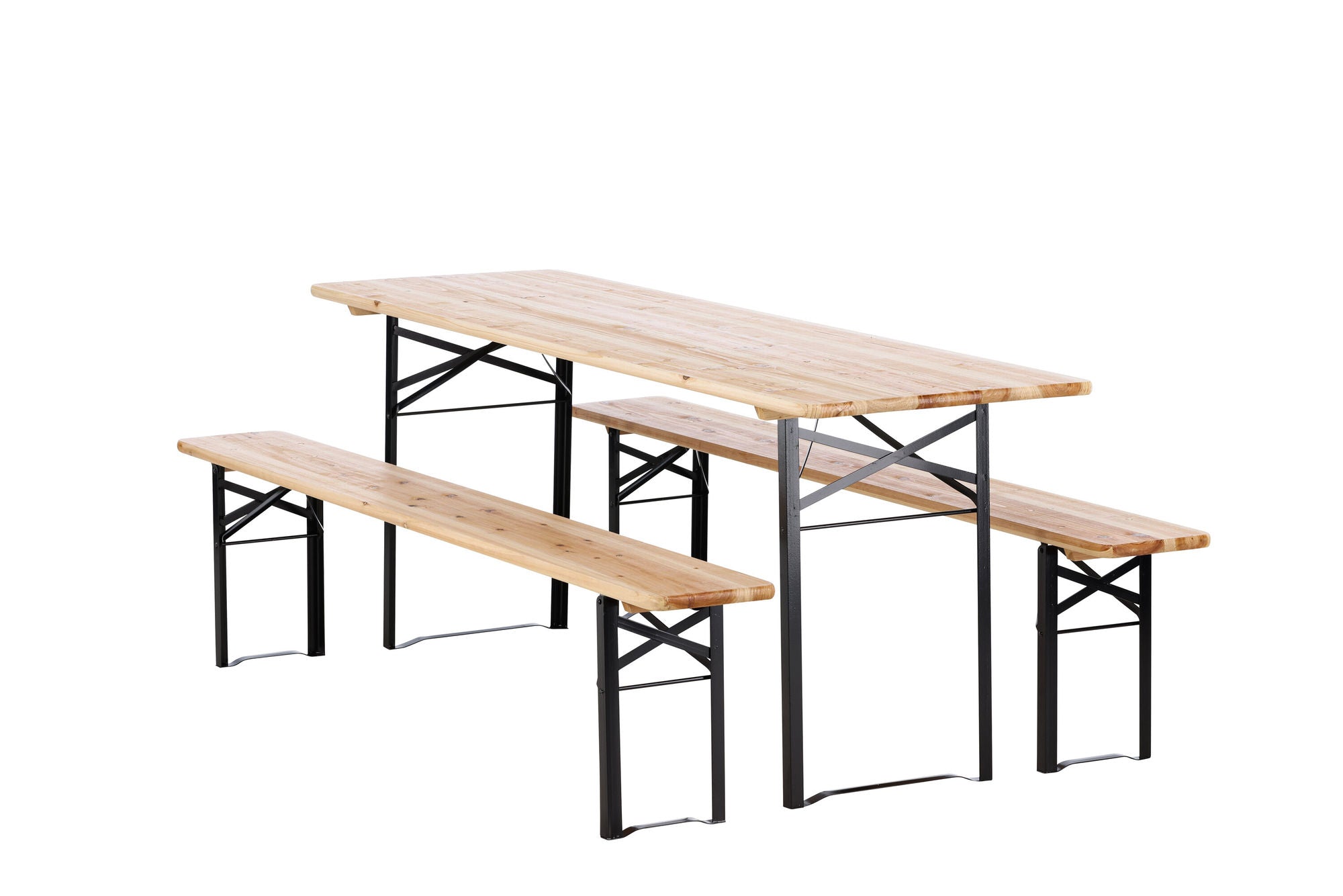 Venture Home Guniess - Foldable bord + benches - Black , Wood