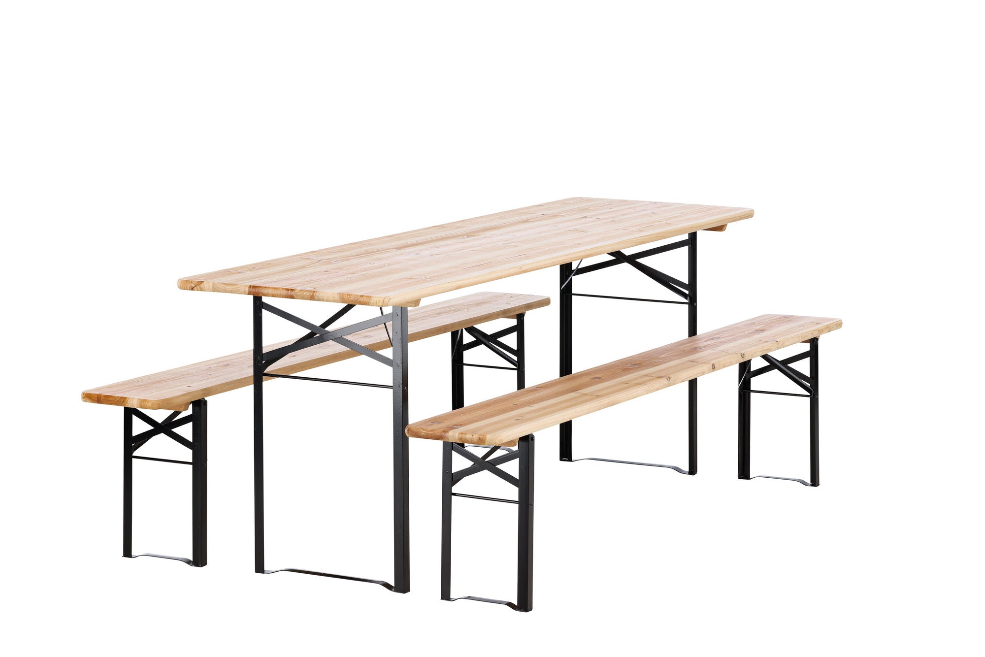 Venture Home Guniess - Foldable bord + benches - Black , Wood