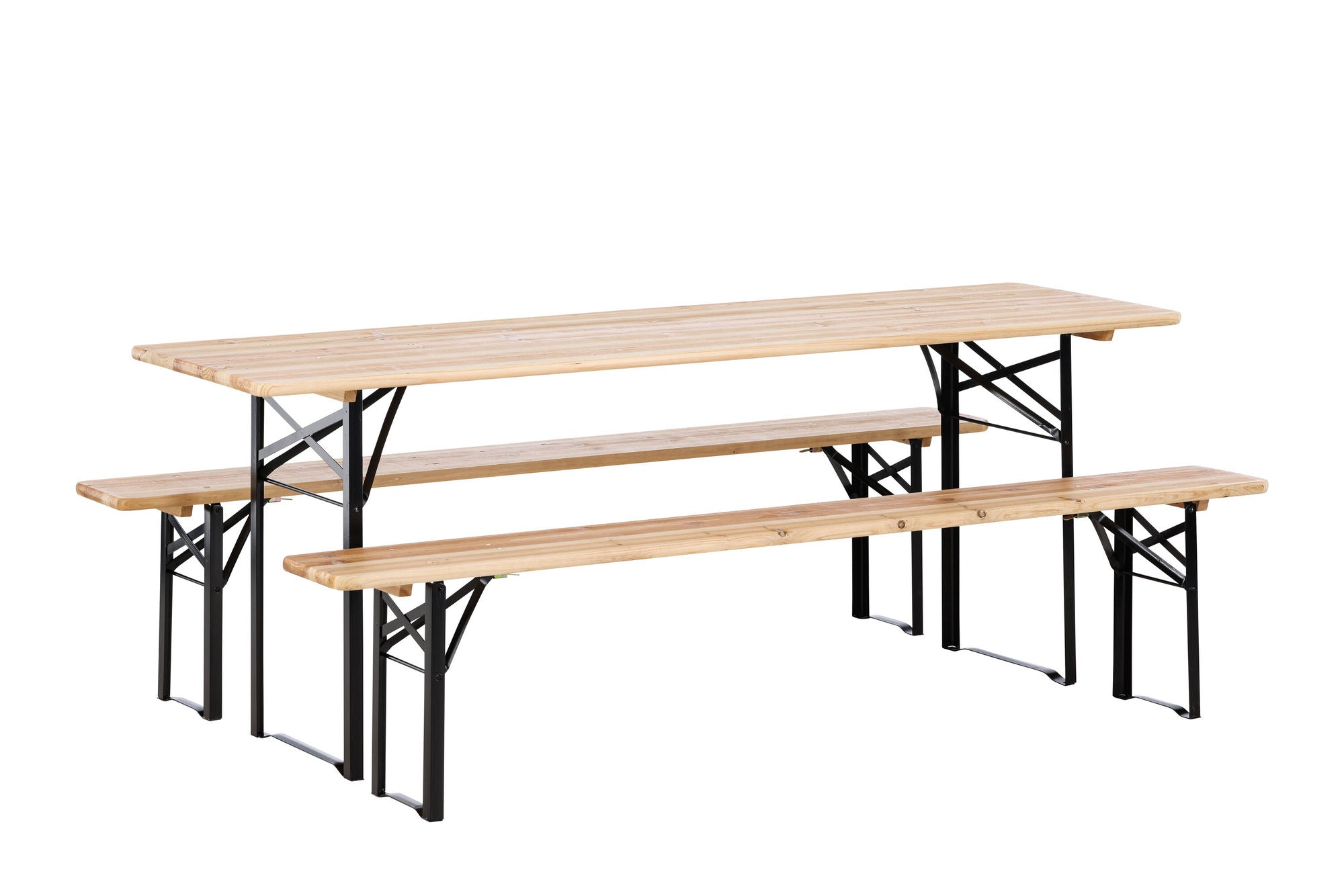 Venture Home Guniess - Foldable bord + benches - Black , Wood