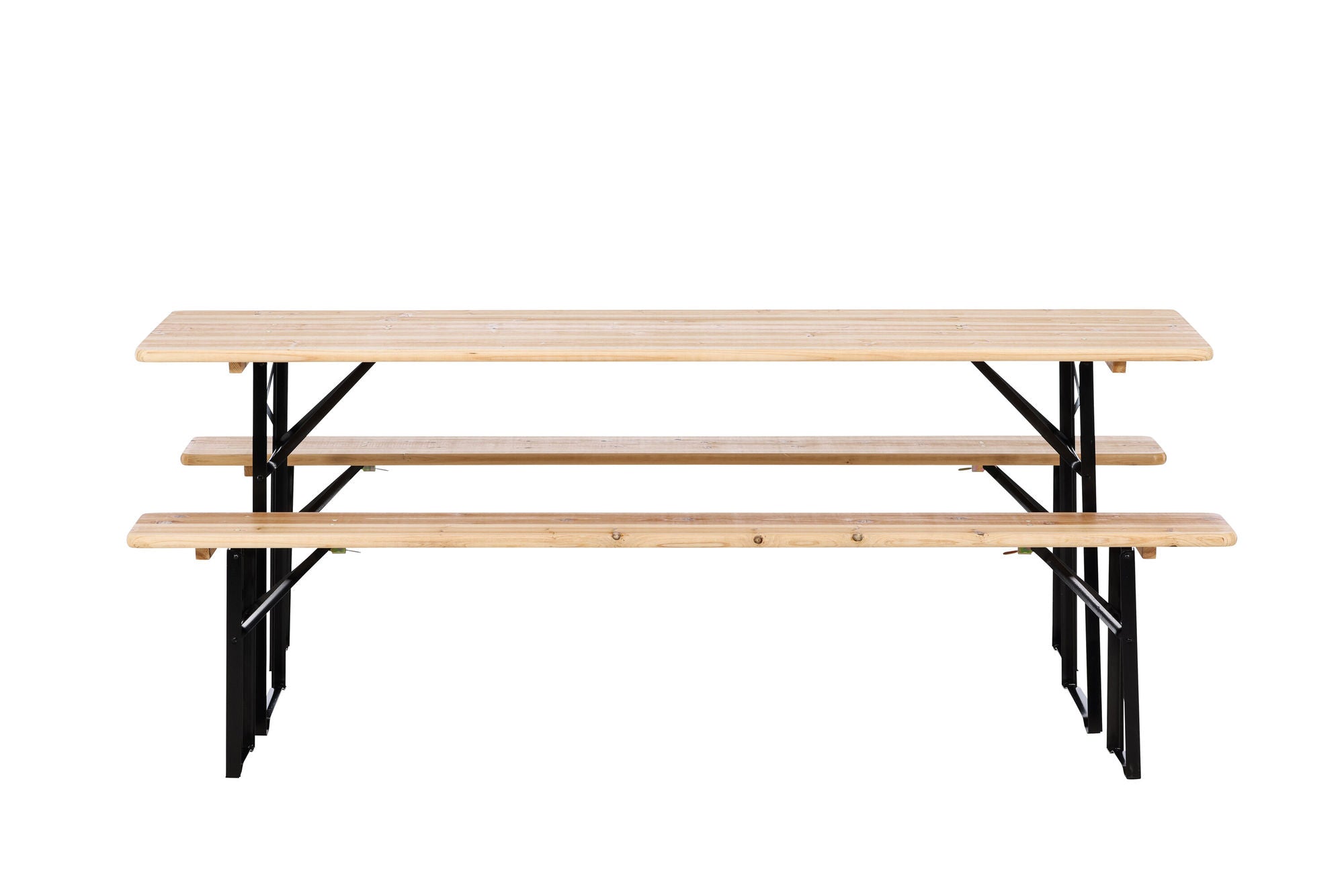 Venture Home Guniess - Foldable bord + benches - Black , Wood