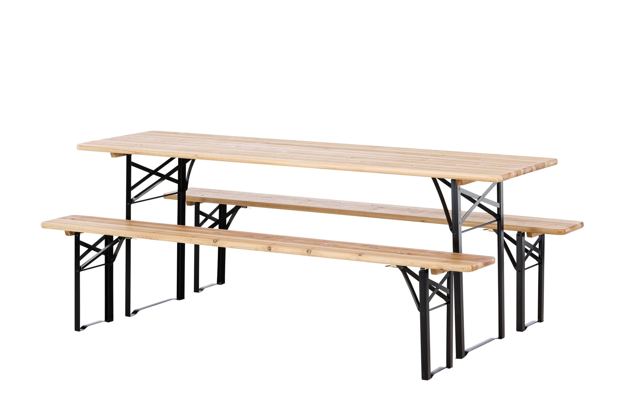 Venture Home Guniess - Foldable bord + benches - Black , Wood