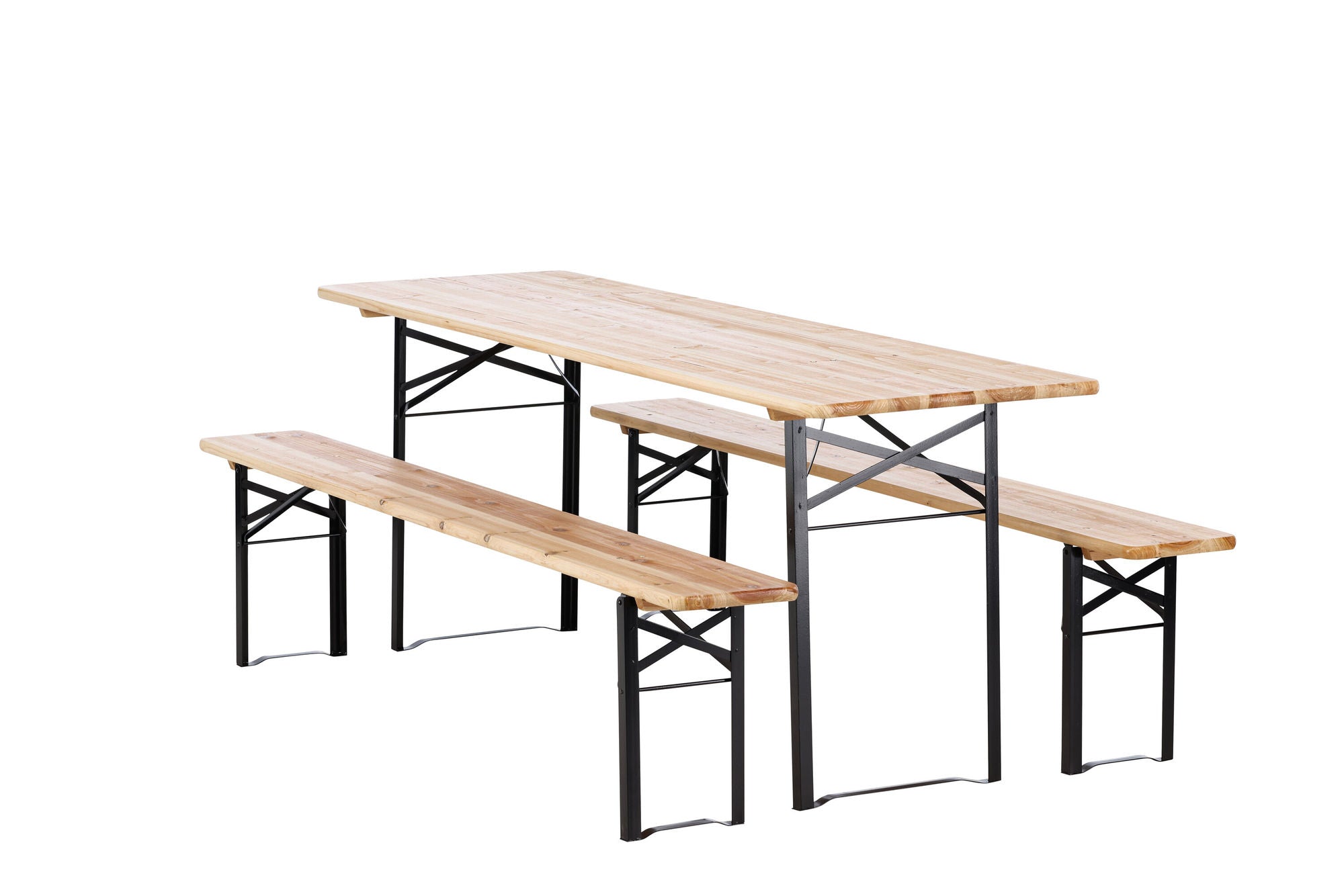 Venture Home Guniess - Foldable bord + benches - Black , Wood
