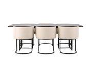 Venture Home Ystad spisebord - Black / Mocca Oak Veneer +Simrishman Spisebordsstol - Black / Beige TC-fabric _6