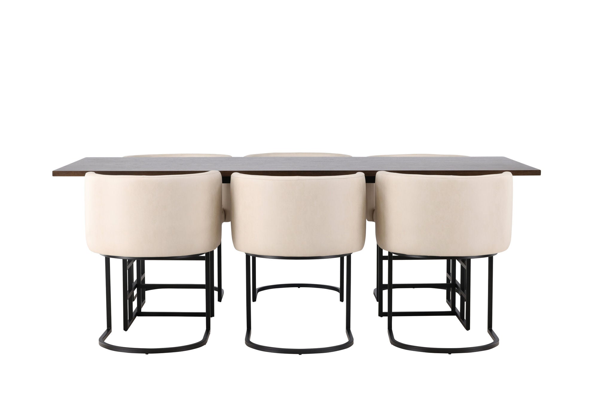 Venture Home Ystad spisebord - Black / Mocca Oak Veneer +Simrishman Spisebordsstol - Black / Beige TC-fabric _6