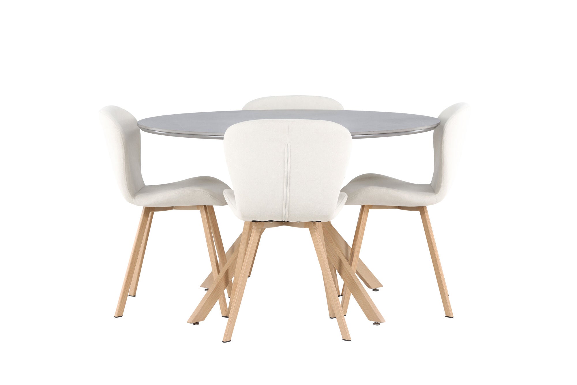 Venture Home Piazza spisebord - Natural / Dark Grey Spraystone +Lilja Spisebordsstol - Oaklook / Beige Fabric _4