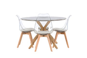 Venture Home Piazza spisebord - Natural / Dark Grey Spraystone +Edvin Spisebordsstol - Nature / PET (seat cushion white) PET surface,seat with usual sponge _4