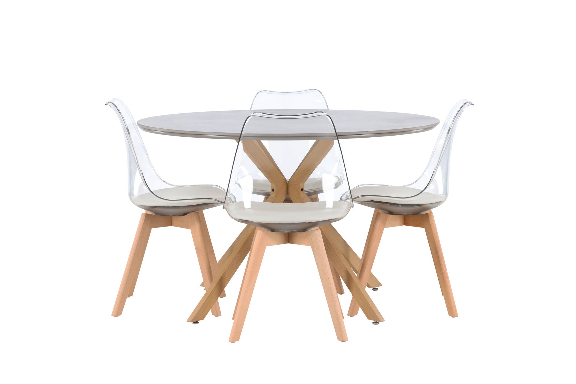 Venture Home Piazza spisebord - Natural / Dark Grey Spraystone +Edvin Spisebordsstol - Nature / PET (seat cushion white) PET surface,seat with usual sponge _4