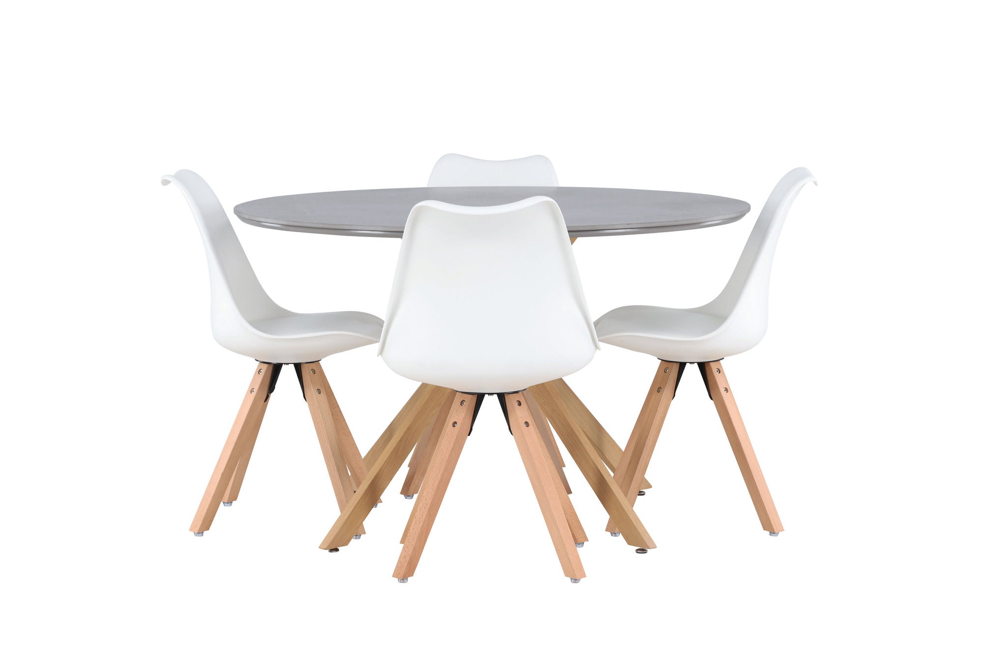 Venture Home Piazza spisebord - Natural / Dark Grey Spraystone +Zeno Spisebordsstol - Nature woodlook / White PP _4