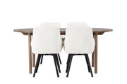 Venture Home Andy spisebord 180*75 - Natural / Natural MDF +Rosie Spisebordsstol - Black / Beige Fabric _4