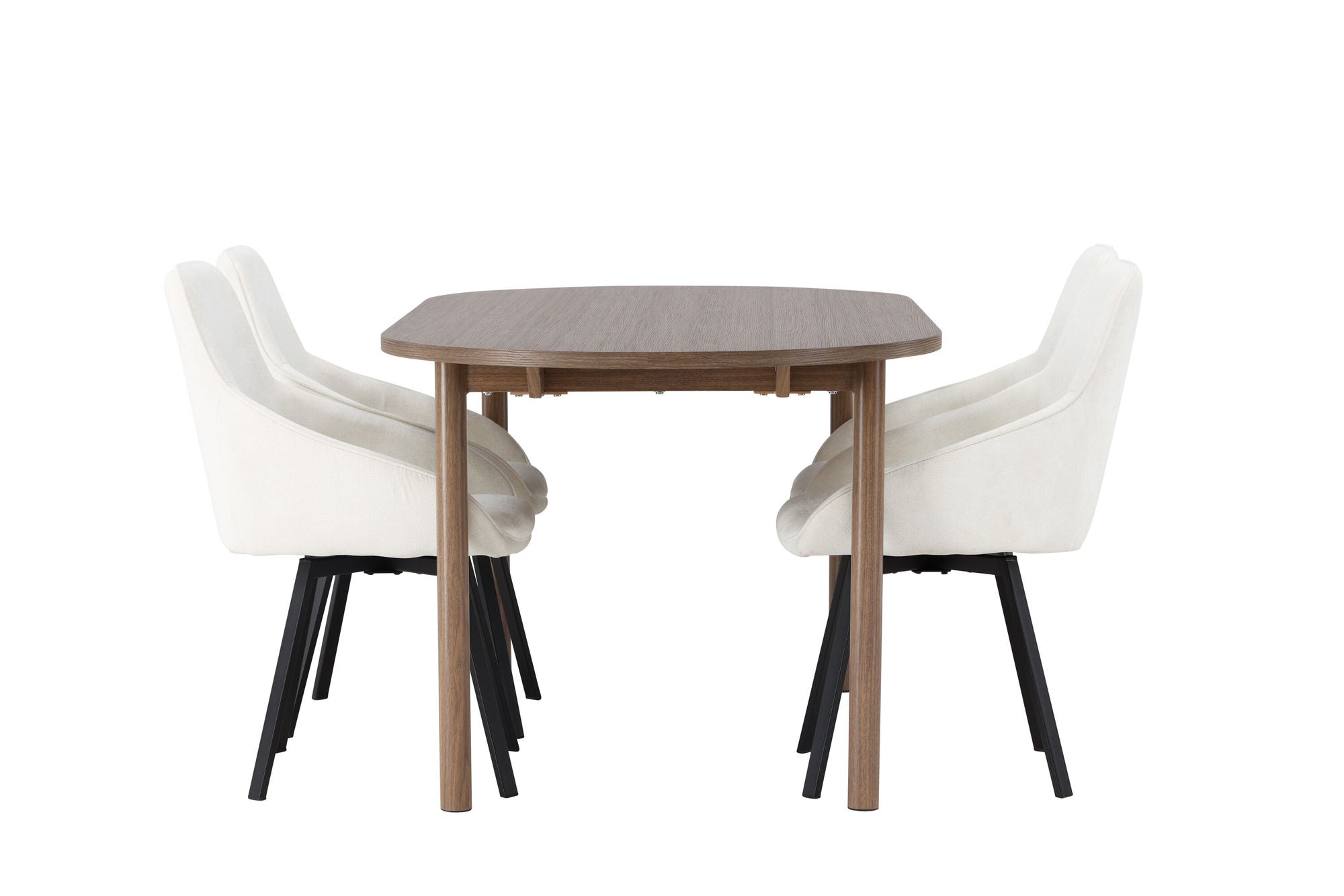 Venture Home Andy spisebord 180*75 - Natural / Natural MDF +Rosie Spisebordsstol - Black / Beige Fabric _4