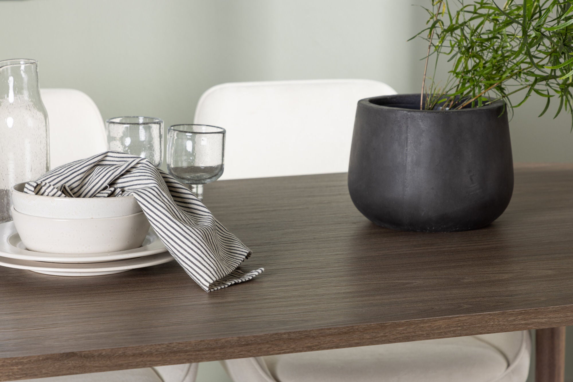 Venture Home Andy spisebord 180*75 - Natural / Natural MDF +Rosie Spisebordsstol - Black / Beige Fabric _4