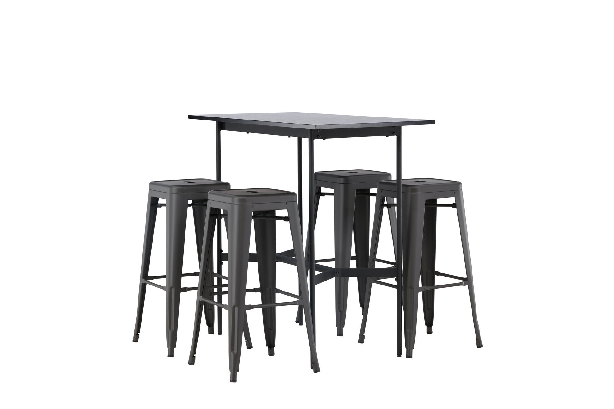 Venture Home Rax Bar bord 120*60 - Black / Black MDF +Tempe Bar stol - Dark Grey / Metal _4