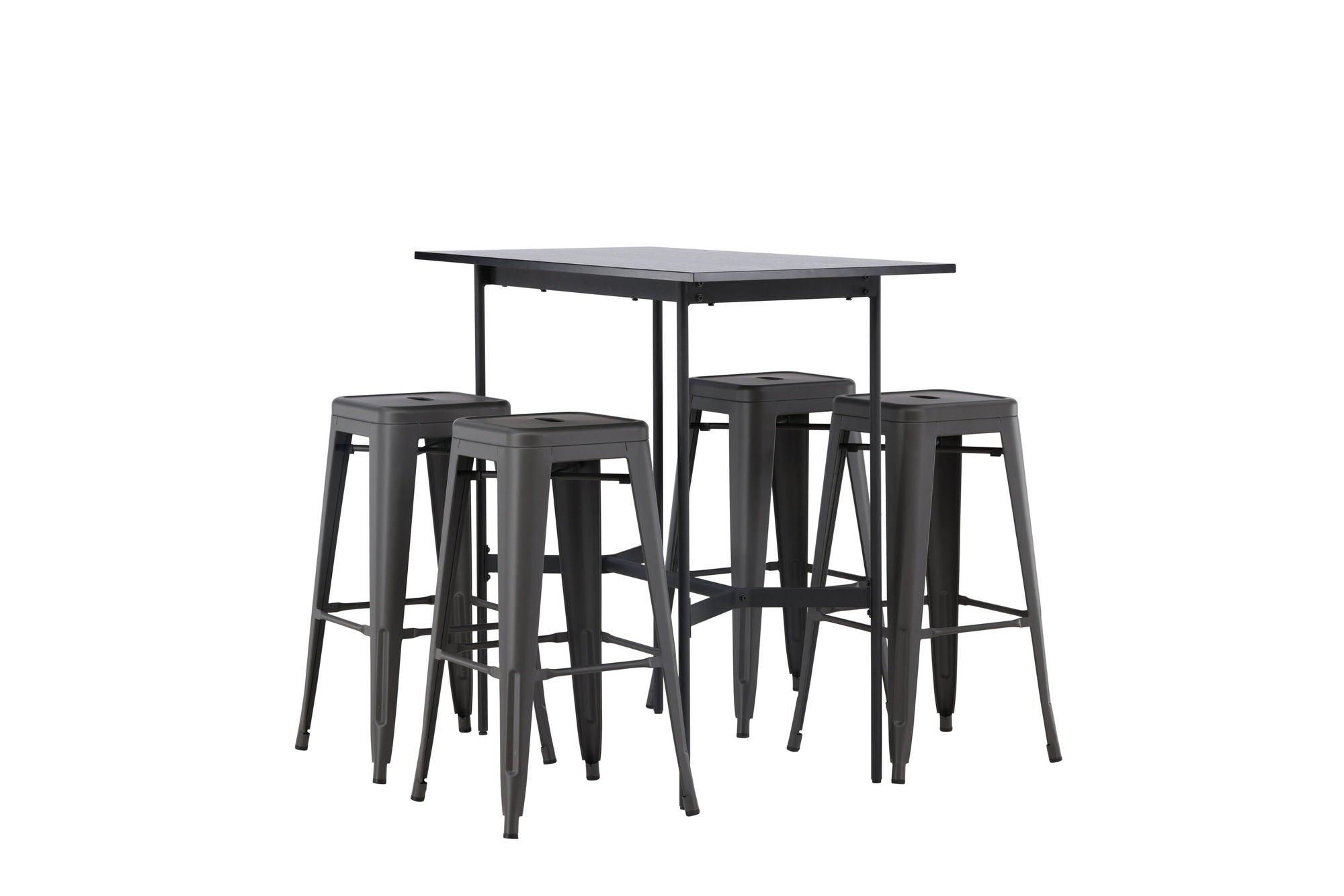 Venture Home Rax Bar bord 120*60 - Black / Black MDF +Tempe Bar stol - Dark Grey / Metal _4