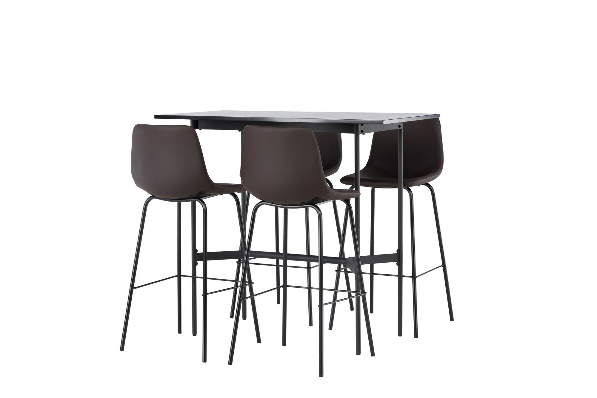 Venture Home Rax Bar bord 120*60 - Black / Black MDF +Alexi Bar stol - Matte black / Dark brown PU _4