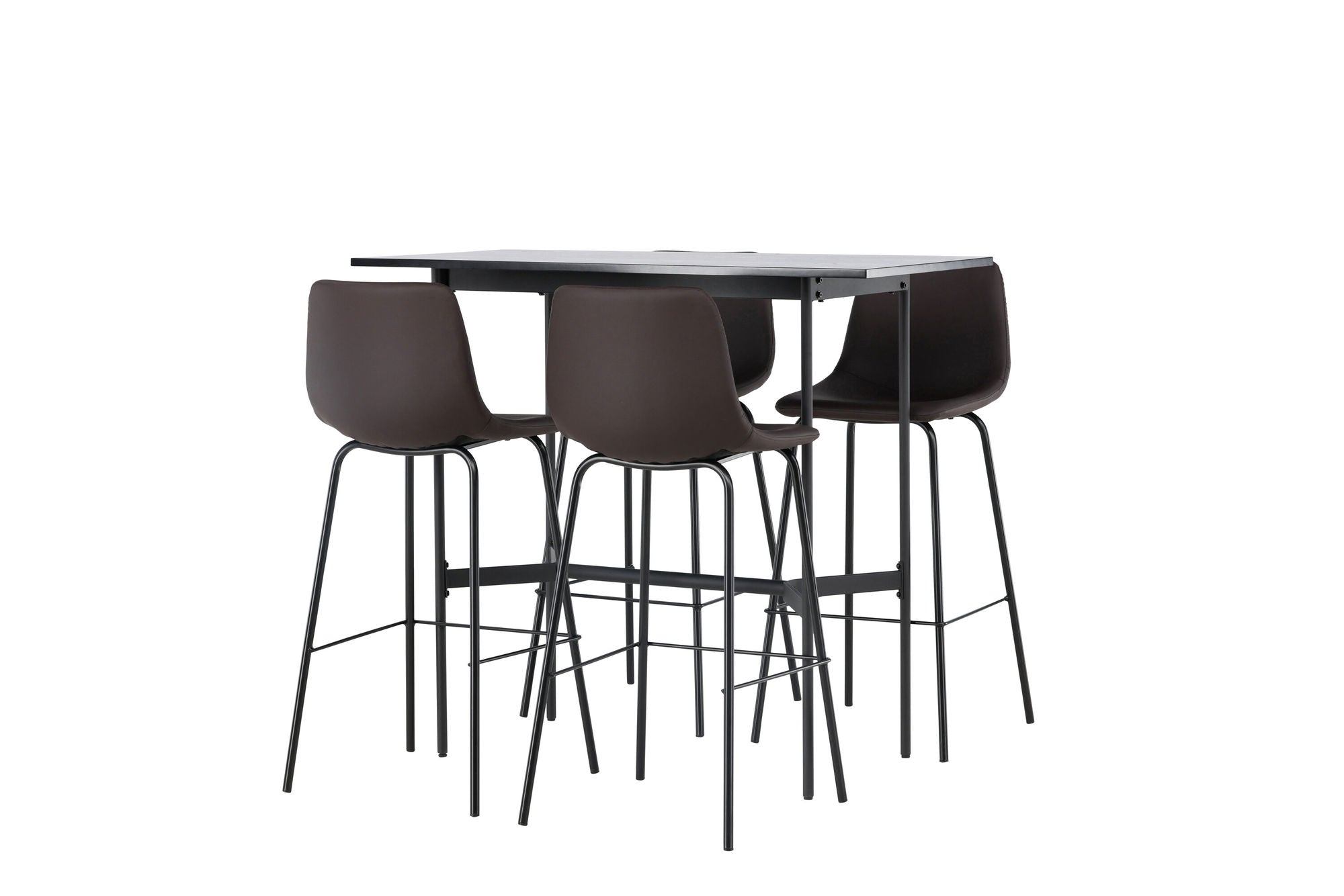 Venture Home Rax Bar bord 120*60 - Black / Black MDF +Alexi Bar stol - Matte black / Dark brown PU _4