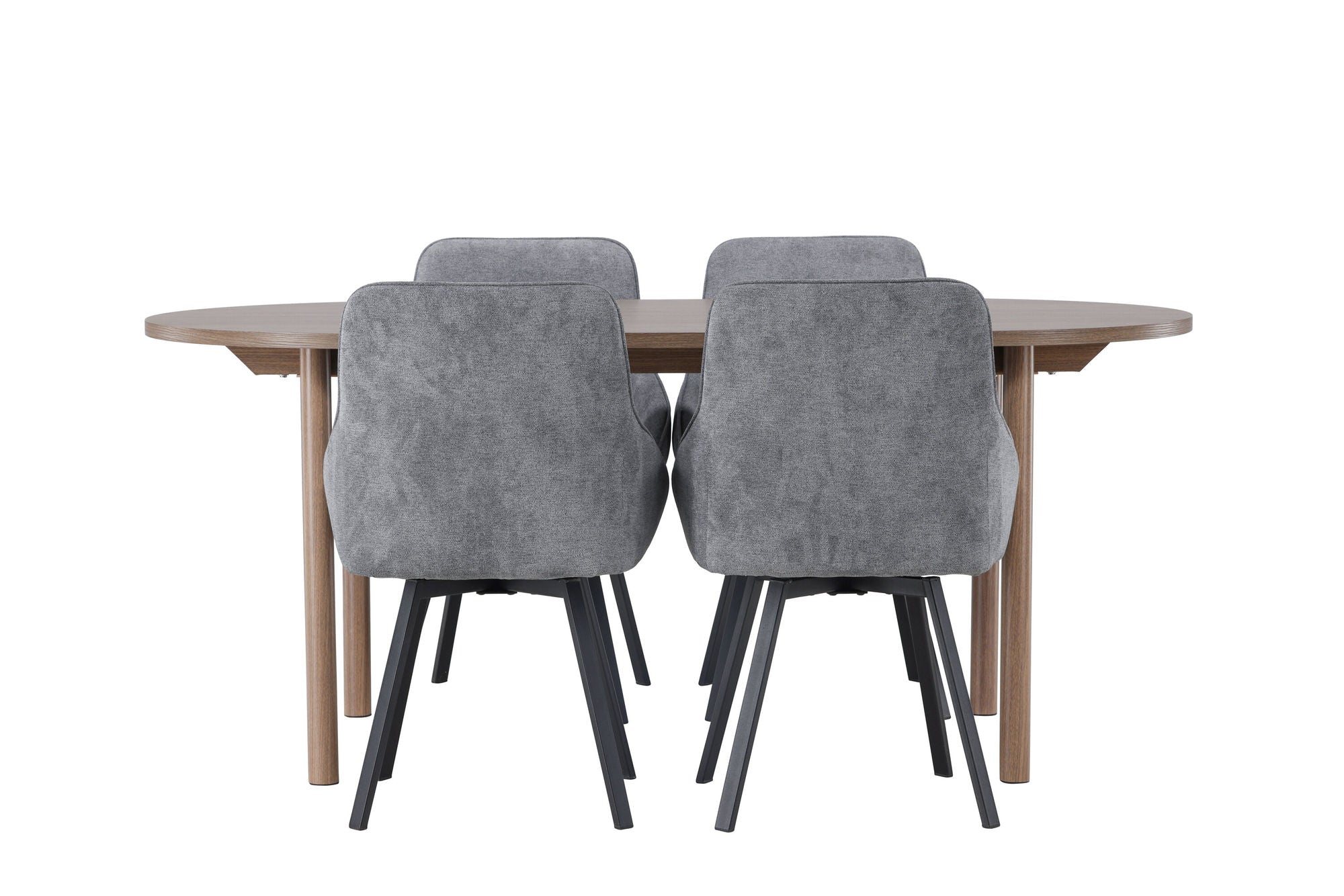 Venture Home Andy spisebord 180*75 - Natural / Natural MDF +Rosie Spisebordsstol - Black / Dark grey Fabric _4