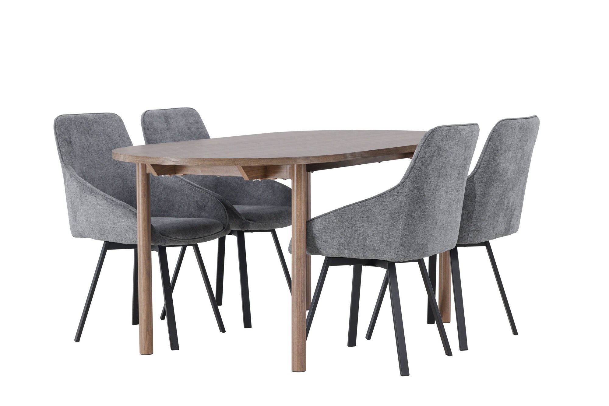 Venture Home Andy spisebord 180*75 - Natural / Natural MDF +Rosie Spisebordsstol - Black / Dark grey Fabric _4