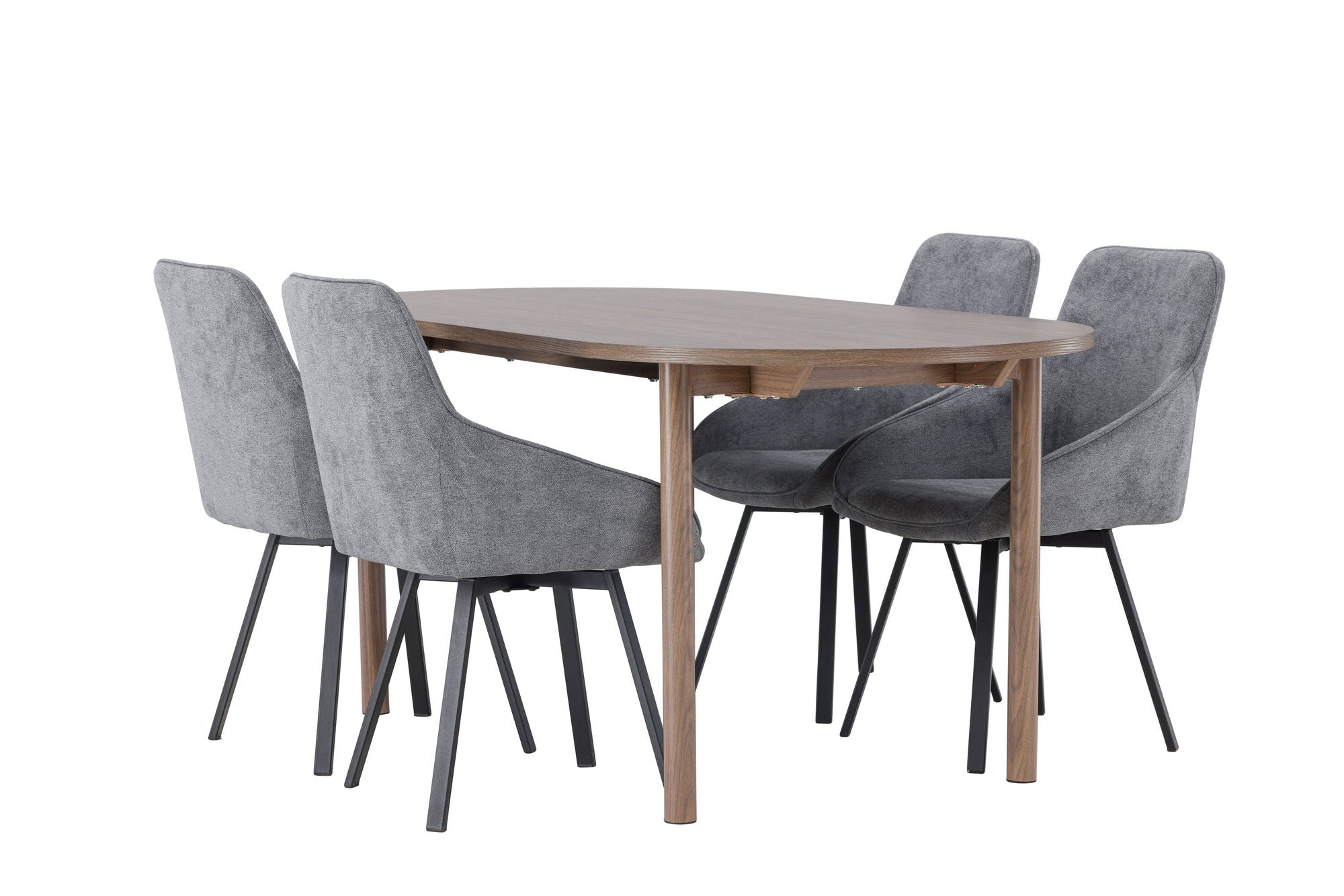 Venture Home Andy spisebord 180*75 - Natural / Natural MDF +Rosie Spisebordsstol - Black / Dark grey Fabric _4