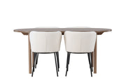 Venture Home Andy spisebord 180*75 - Natural / Natural MDF +Edina Spisebordsstol - Black / White Boucle _4