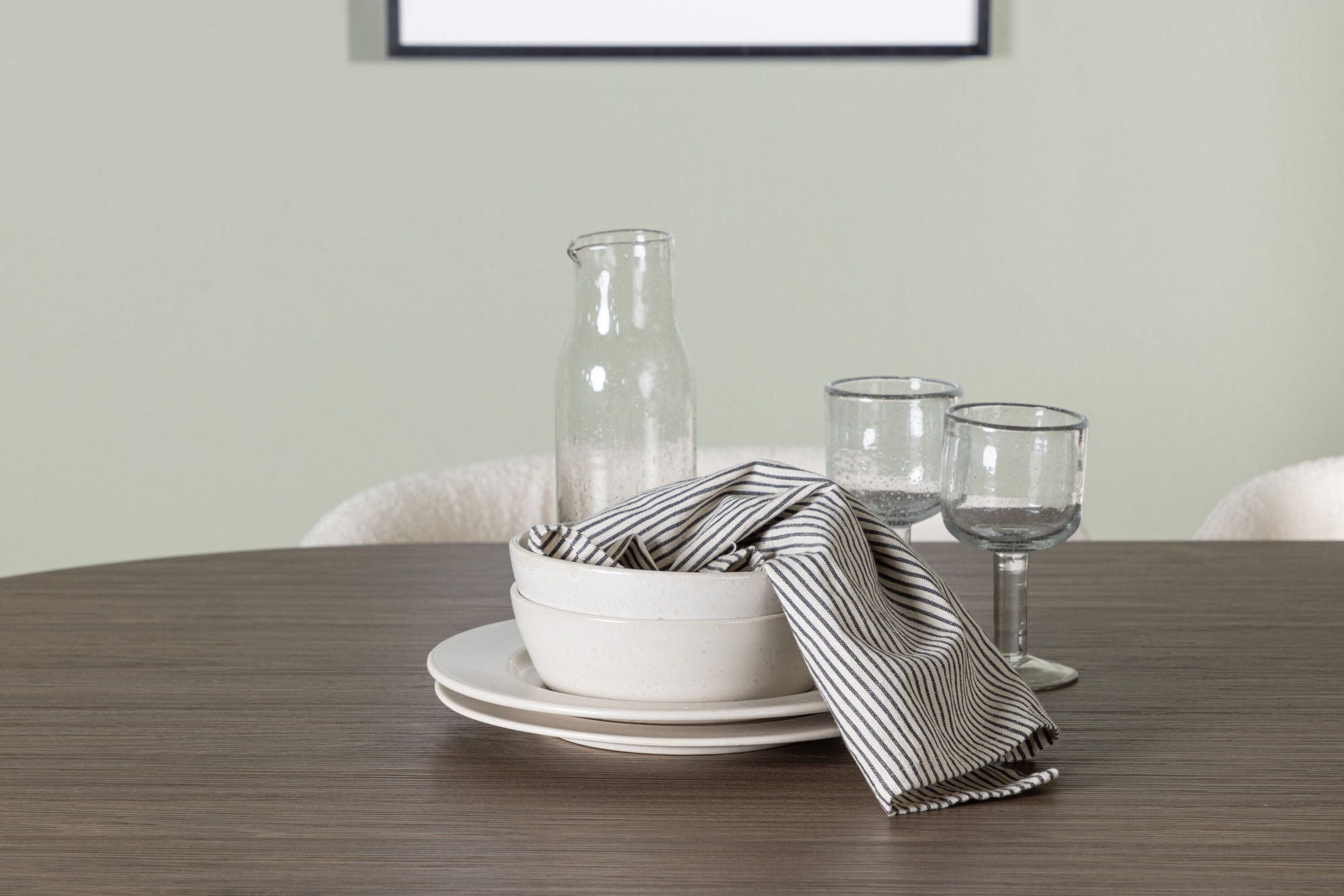Venture Home Andy spisebord 180*75 - Natural / Natural MDF +Edina Spisebordsstol - Black / White Boucle _4