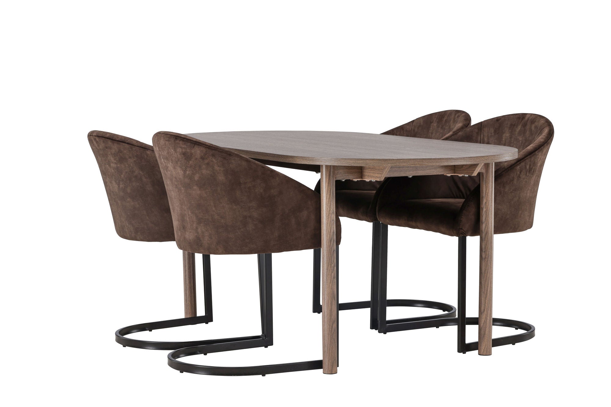 Venture Home Andy spisebord 180*75 - Natural / Natural MDF +Evening Spisebordsstol - Matte brown / Brown Fabric _4