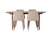 Venture Home Andy spisebord 180*75 - Natural / Natural MDF +Night Spisebordsstol - Dark walnut / Mocca / Brown Fabric _4
