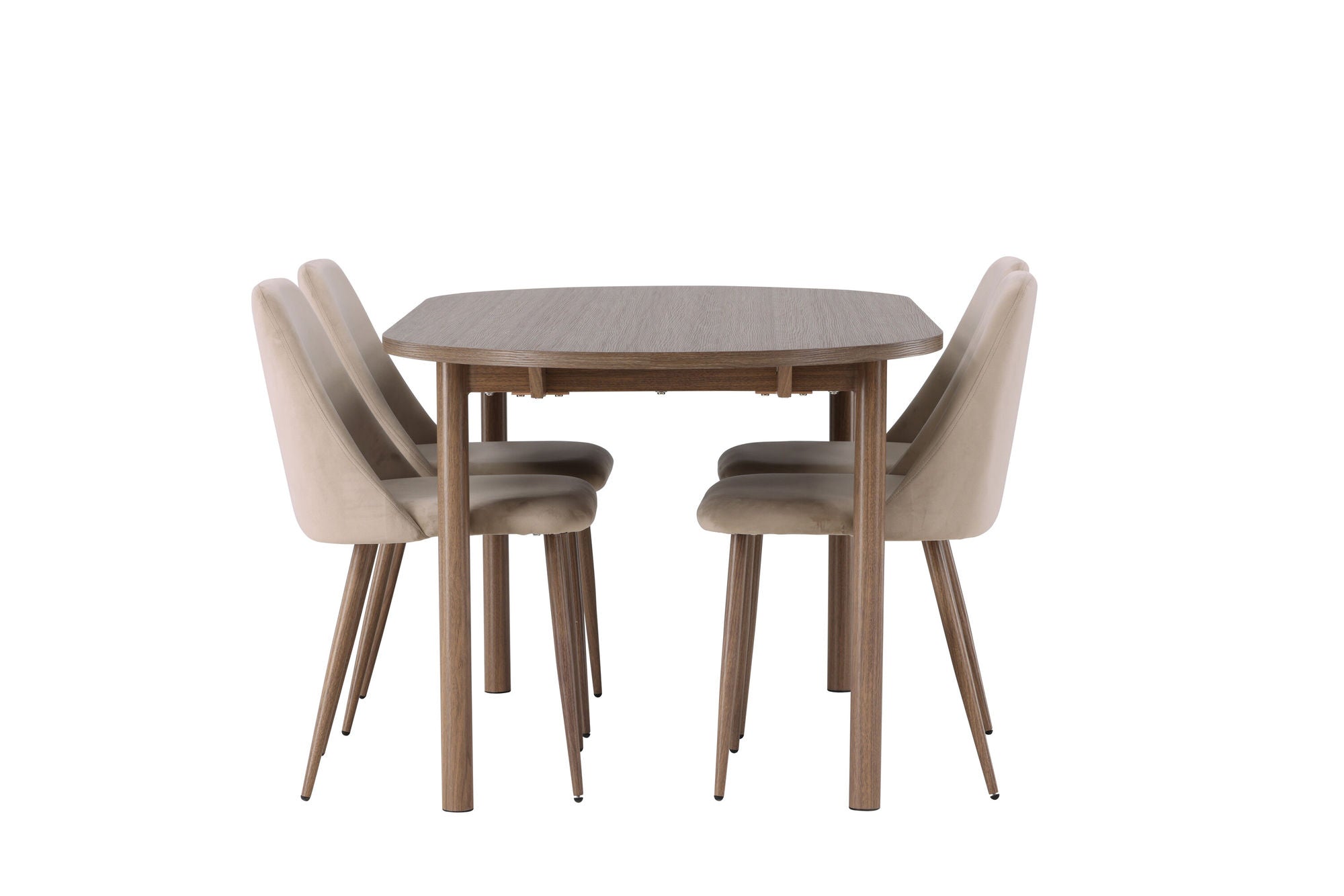 Venture Home Andy spisebord 180*75 - Natural / Natural MDF +Night Spisebordsstol - Dark walnut / Mocca / Brown Fabric _4