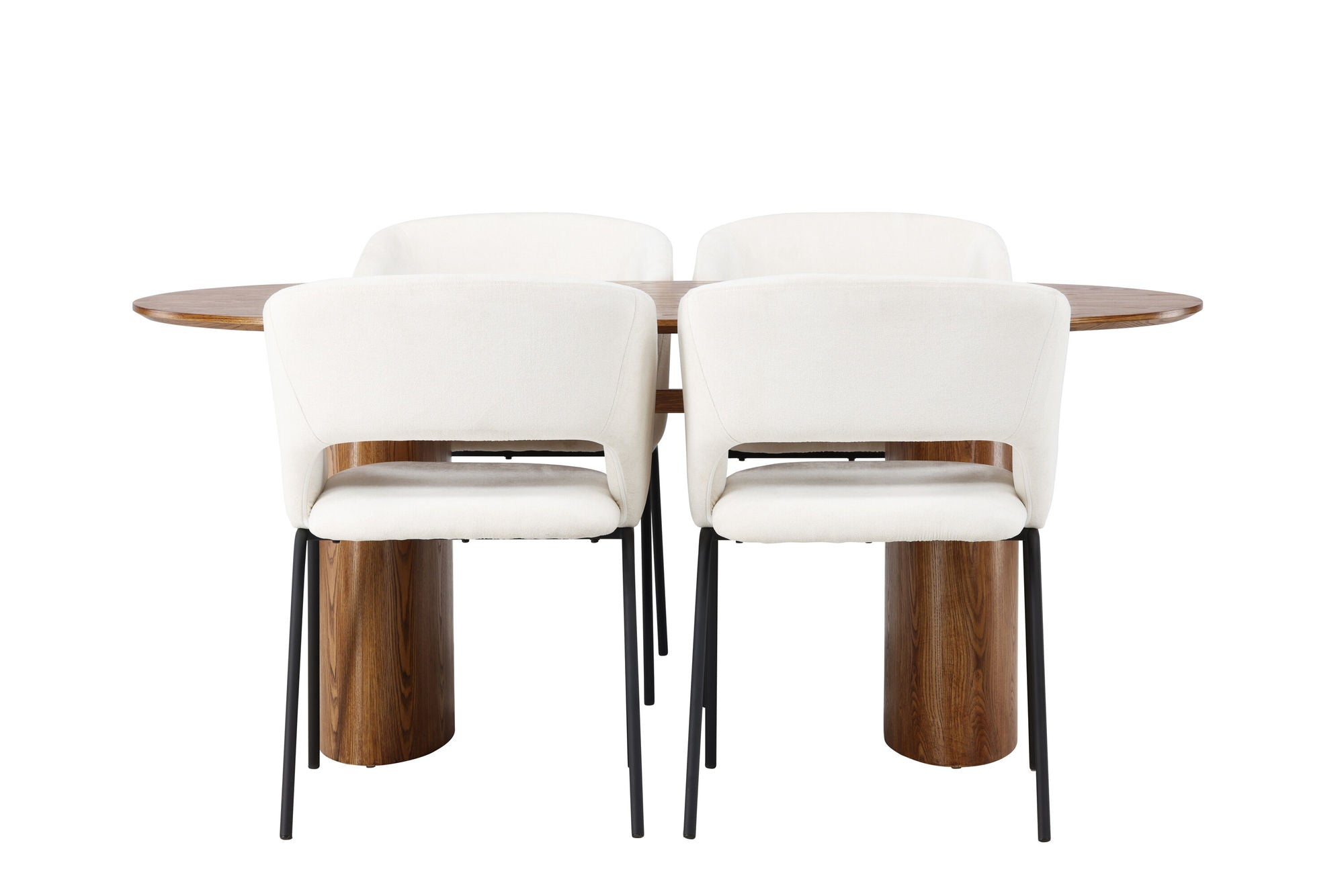 Venture Home Isolde spisebord 140*75 - Nature / Nature MDF +Day Spisebordsstol - Matte black / White Linen _4