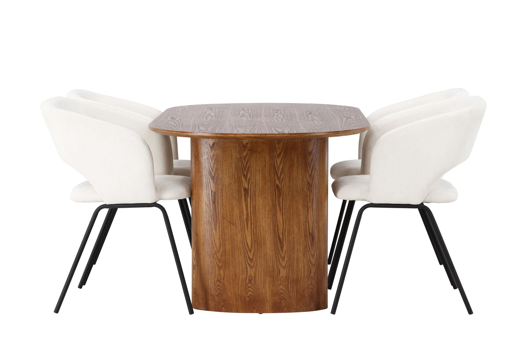 Venture Home Isolde spisebord 140*75 - Nature / Nature MDF +Day Spisebordsstol - Matte black / White Linen _4