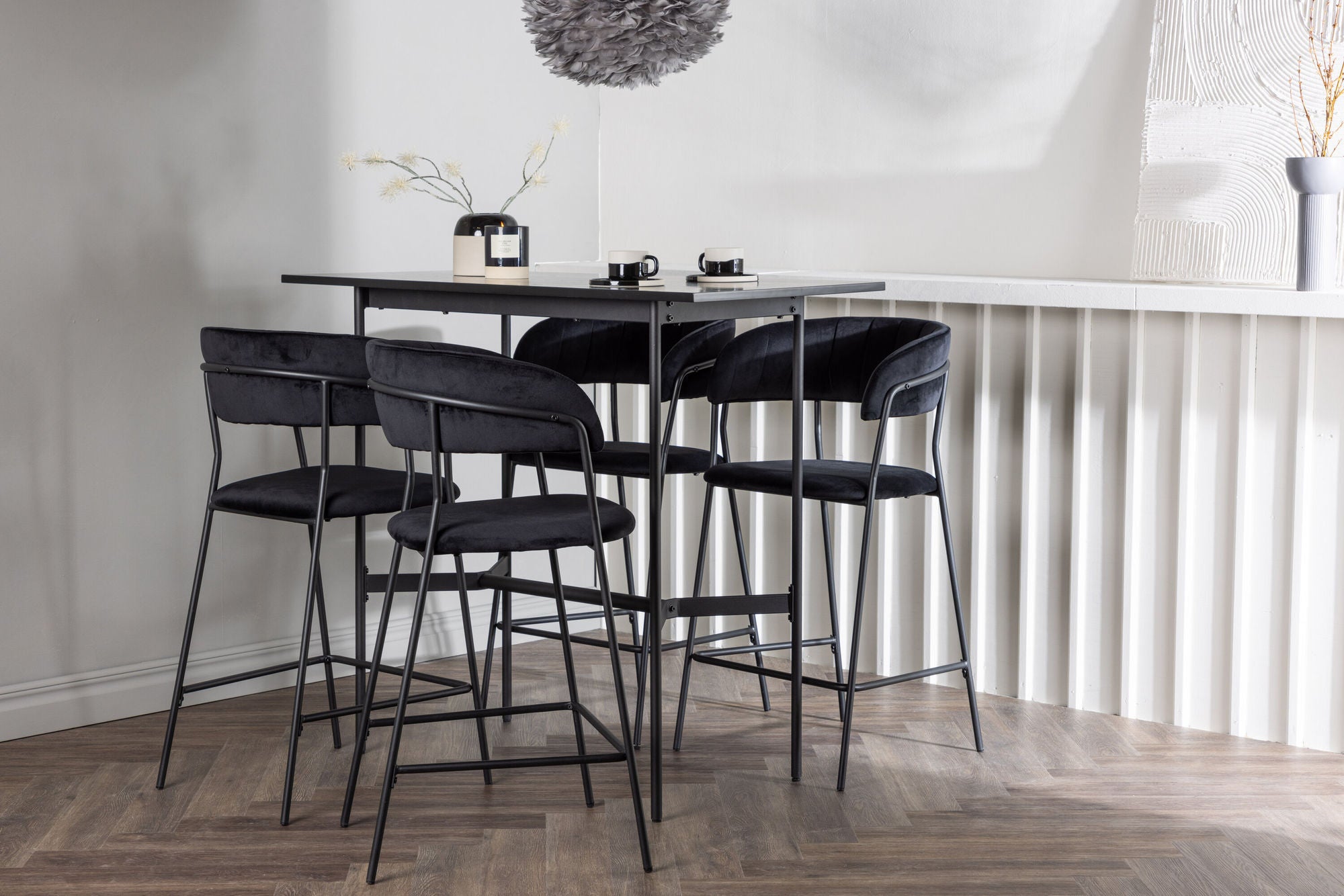 Venture Home Rax Bar bord 120*60 - Black / Black MDF +Lui Bar stol - Black / Black PU _4