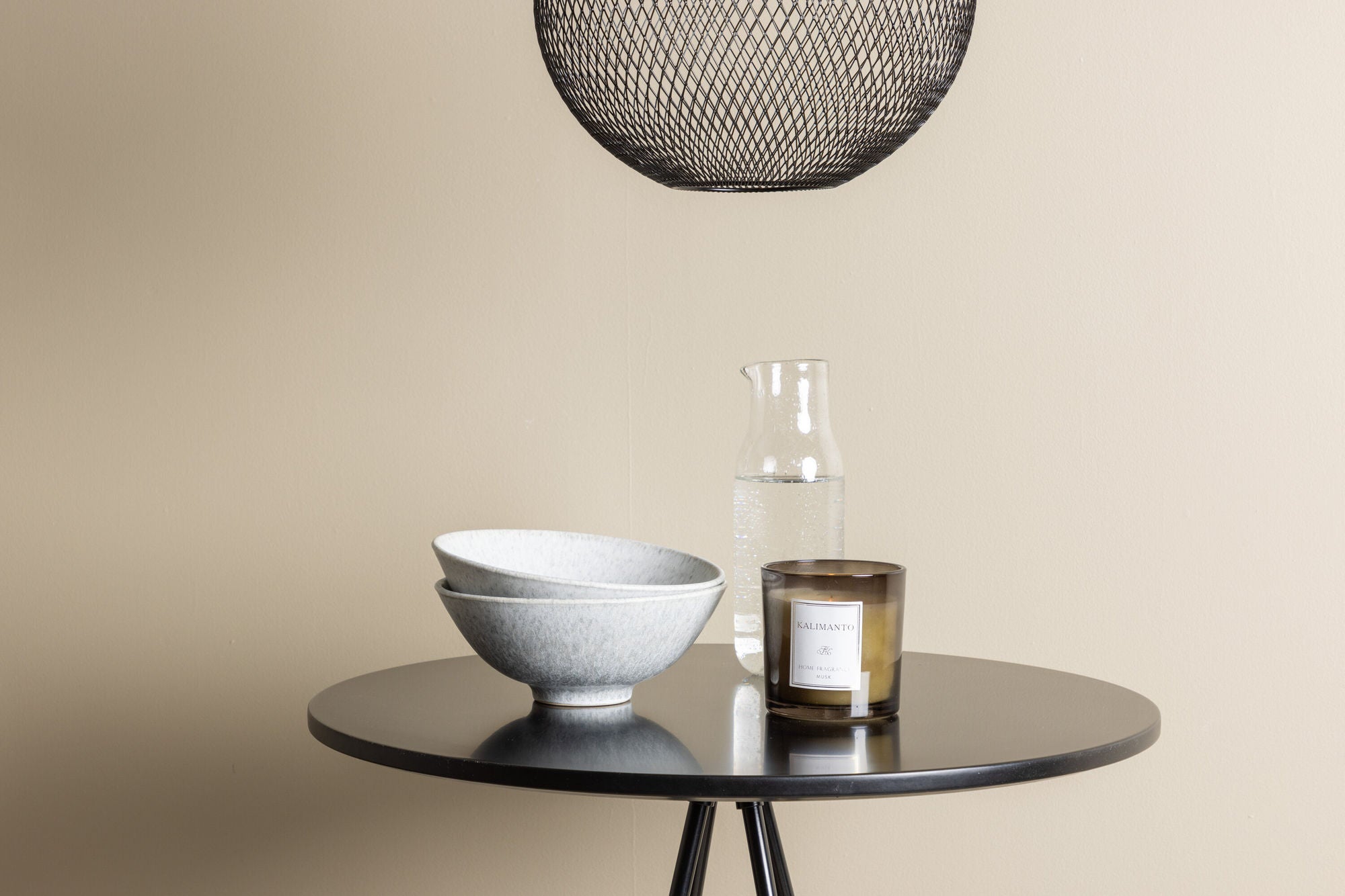 Venture Home Bistro Bar bord φ60 - Black / MDF with veneer +Tempe Bar stol - Dark Grey / Metal _2