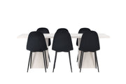 Venture Home Olga spisebord 200*75 - White Wash +Polar Spisebordsstol - Black legs / Black Velvet _6