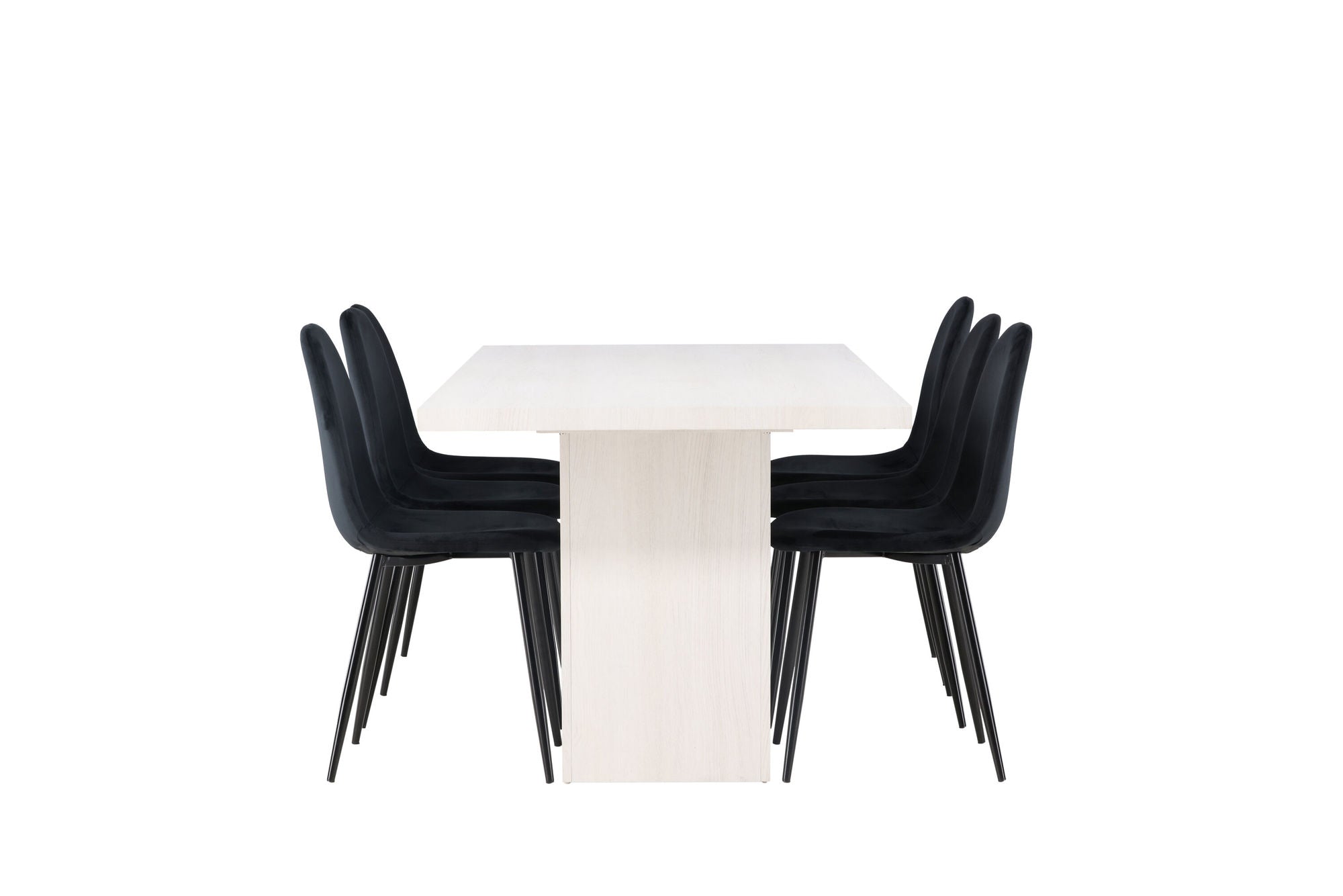 Venture Home Olga spisebord 200*75 - White Wash +Polar Spisebordsstol - Black legs / Black Velvet _6