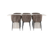 Venture Home Olga spisebord 200*75 - White Wash +Modesto Spisebordsstol - Grey / Smoked Black Boucle _6