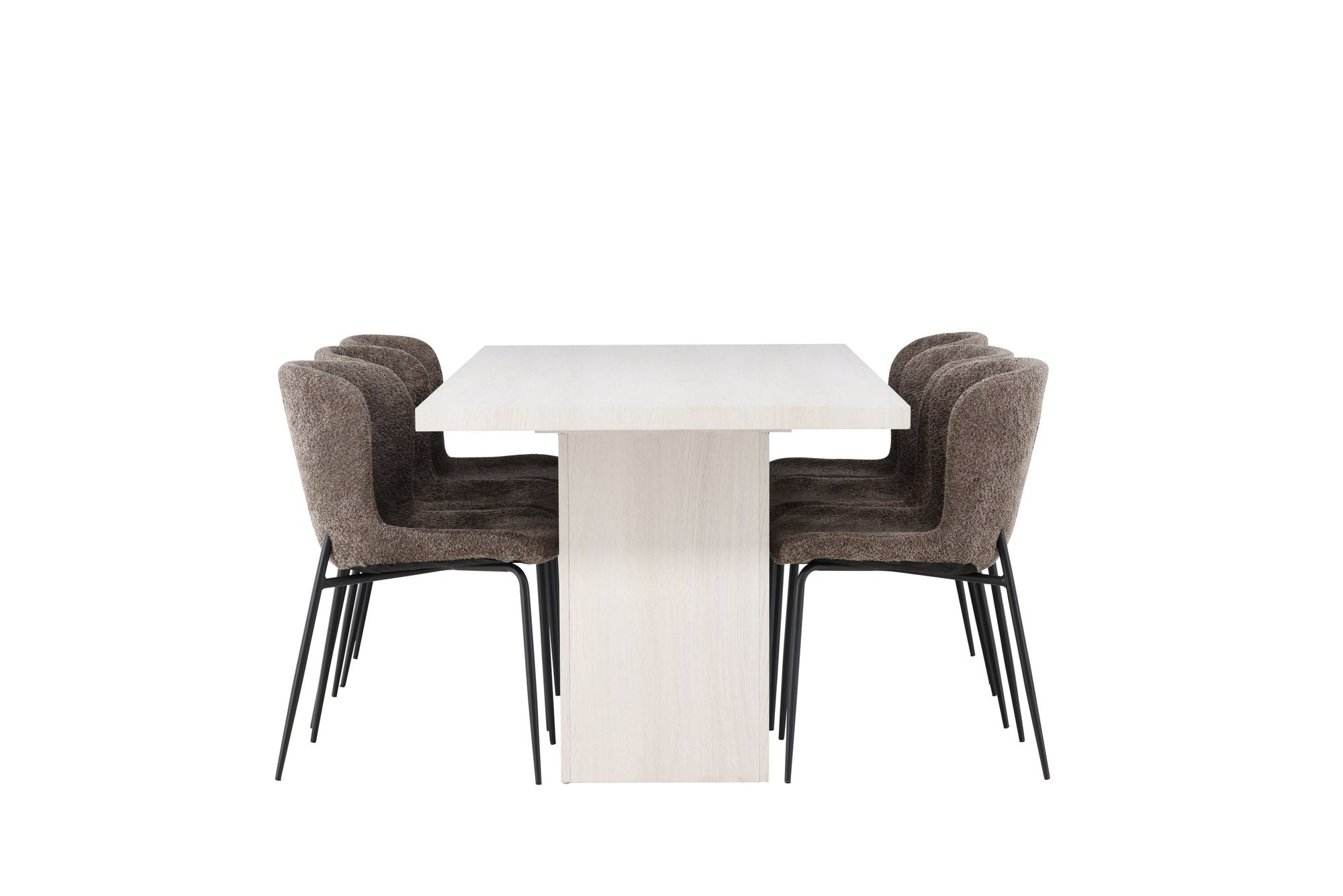 Venture Home Olga spisebord 200*75 - White Wash +Modesto Spisebordsstol - Grey / Smoked Black Boucle _6