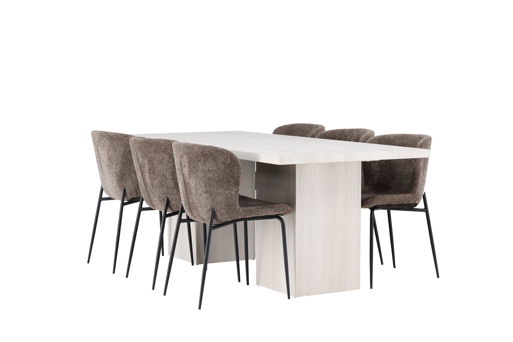 Venture Home Olga spisebord 200*75 - White Wash +Modesto Spisebordsstol - Grey / Smoked Black Boucle _6